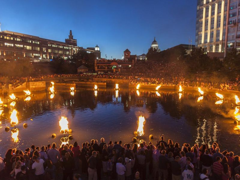 Waterfire, an outdoor art event in Providence Rhode Island