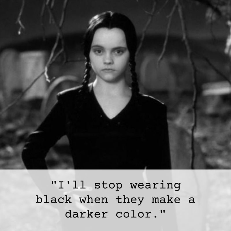 Wednesday Addams in a black dress