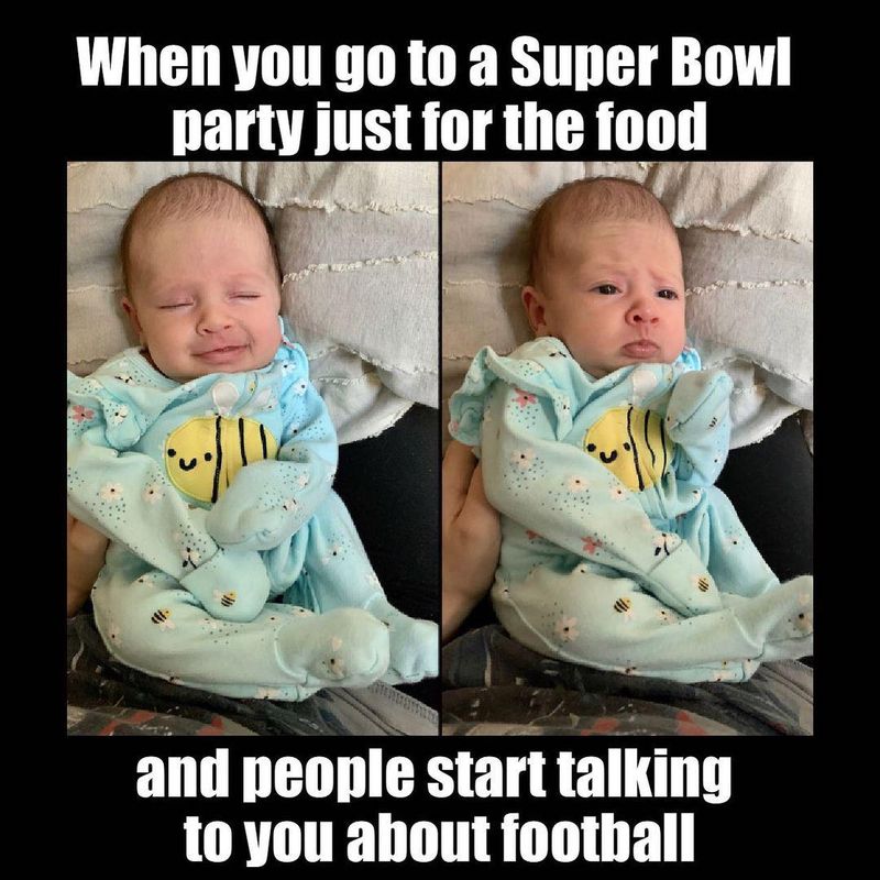 When you go to a Super Bowl party just for the food
