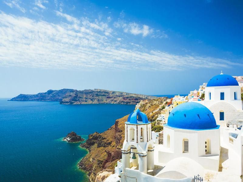 White washed houses in Santorini