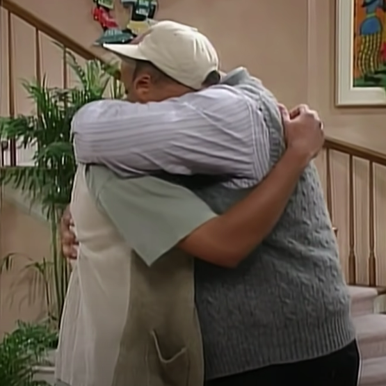 Will and Uncle Phil H=hug after dad leaves