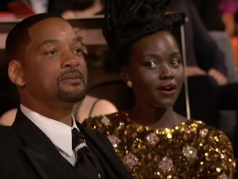 Will Smith and Lupita Nyong'o at the 2022 Academy Awards
