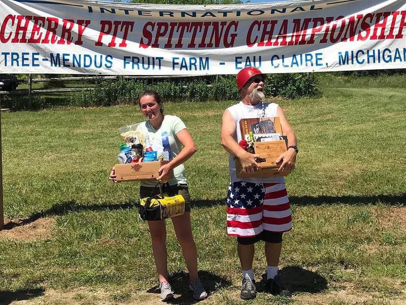 Winners of the International Cherry Pit-Spitting Championship 2019