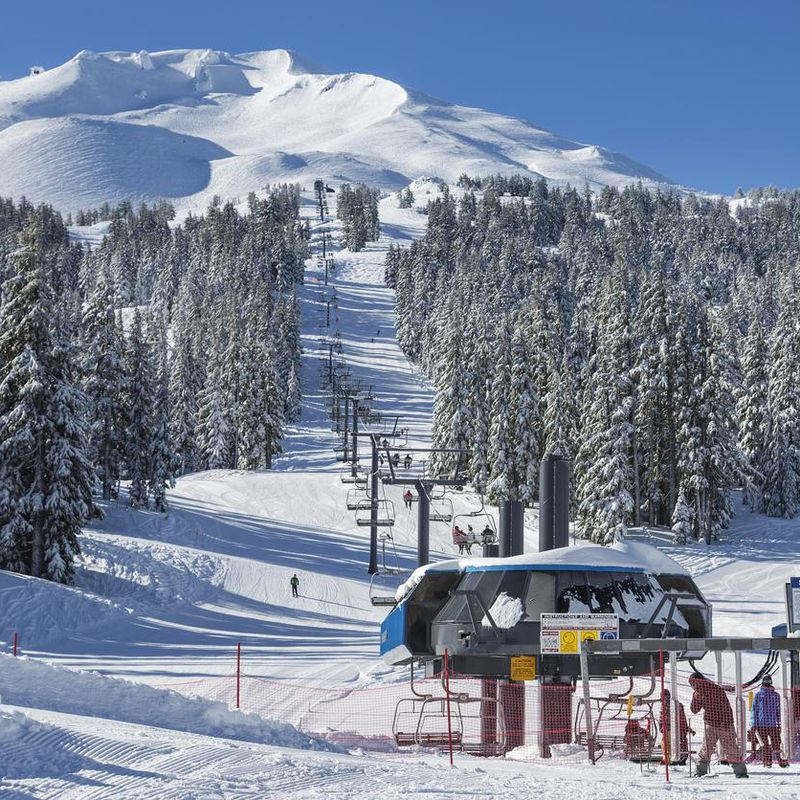 Winter activities at ski resort in Bend, Oregon