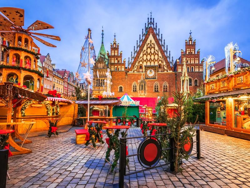 Winter Christmas Market in Wroclaw, Poland