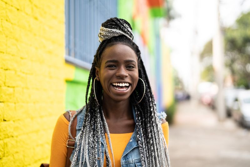 Woman in Jamaica smiling