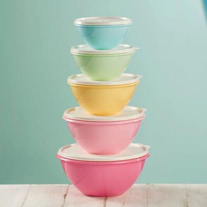 5 Vintage Tupperware Bowls, Nesting Wonderlier Small 2 Cup Plastic Storage  Or Picnic Retro Kitchen Decor - Yahoo Shopping