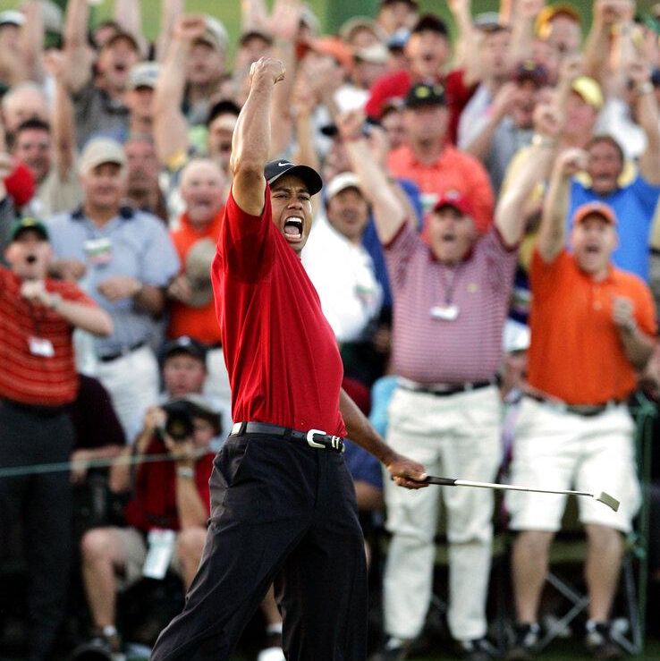 Woods winning at the 2005 masters