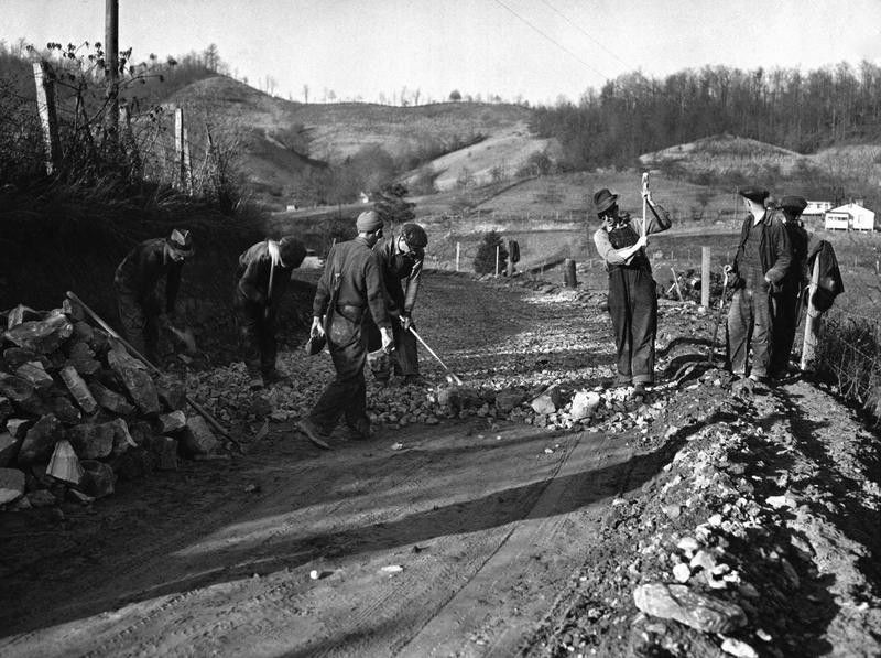 Workers employed under the Public Works Administration and New Deal