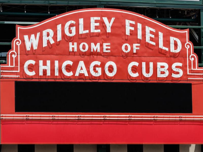 Wrigley Field sign in Chicago