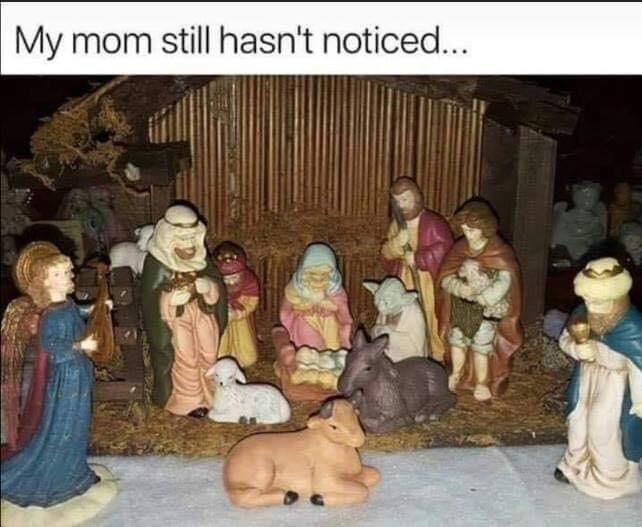 Yoda Nativity scene meme
