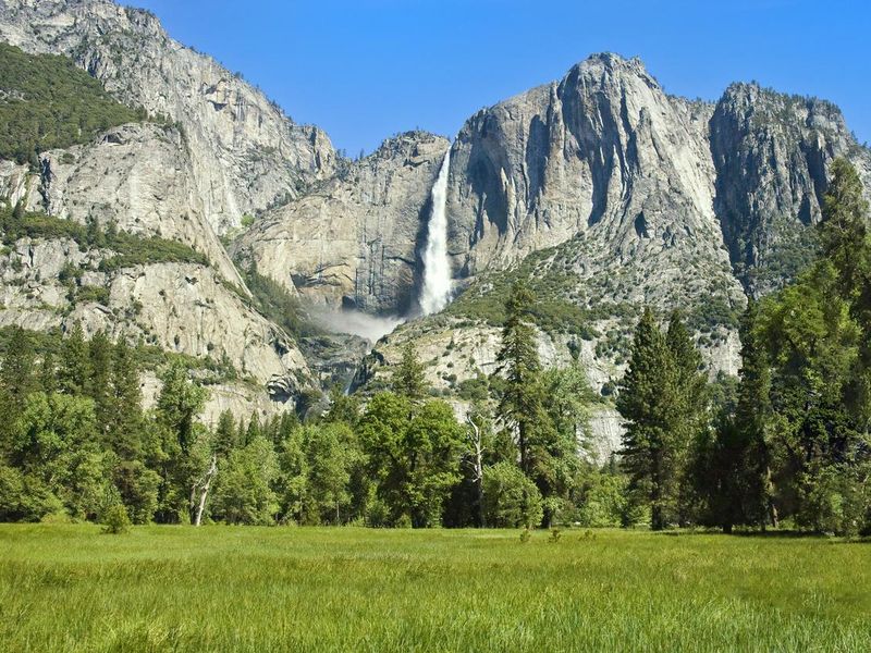 Yosemite Falls at Yosemite Valley, National Park.