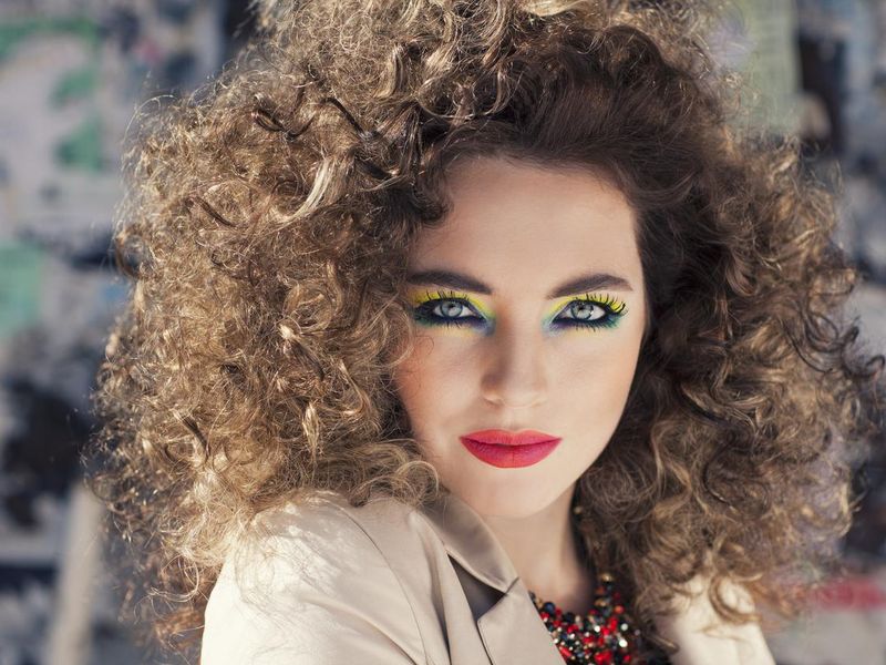 Young beautiful model with bright make-up.