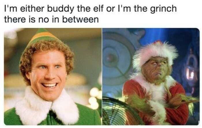 You're either Buddy the Elf or the Grinch, no in betweens