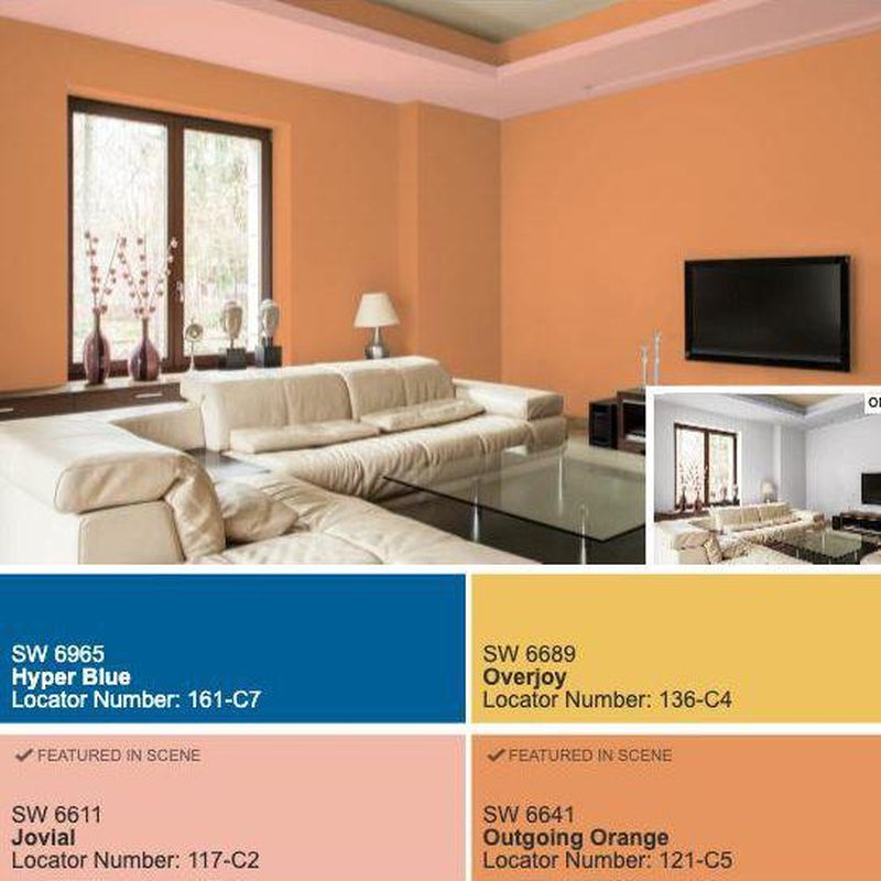 Outgoing Orange SW 6641, Orange Paint Colors